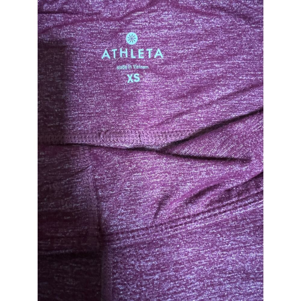 Athleta Heather High Rise Leggings Women XS Burgundy Full Length Yoga Workout - Picture 4 of 8